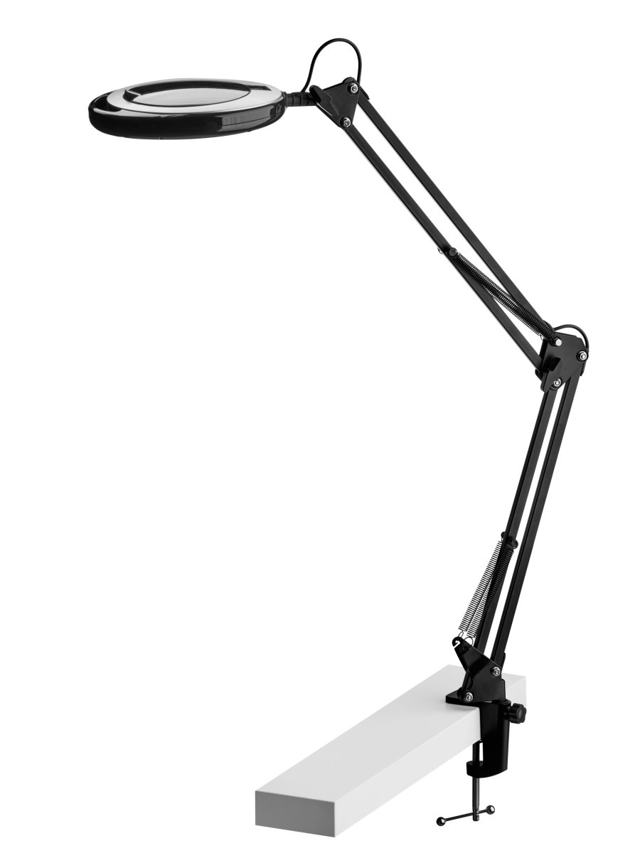 Magni Archi Noir lampe à pince De Halo Design - Magni est une lampe de bureau pratique que vous pouvez facilement fixer au bord de la table &agrave; l&#39;aide de la pince.