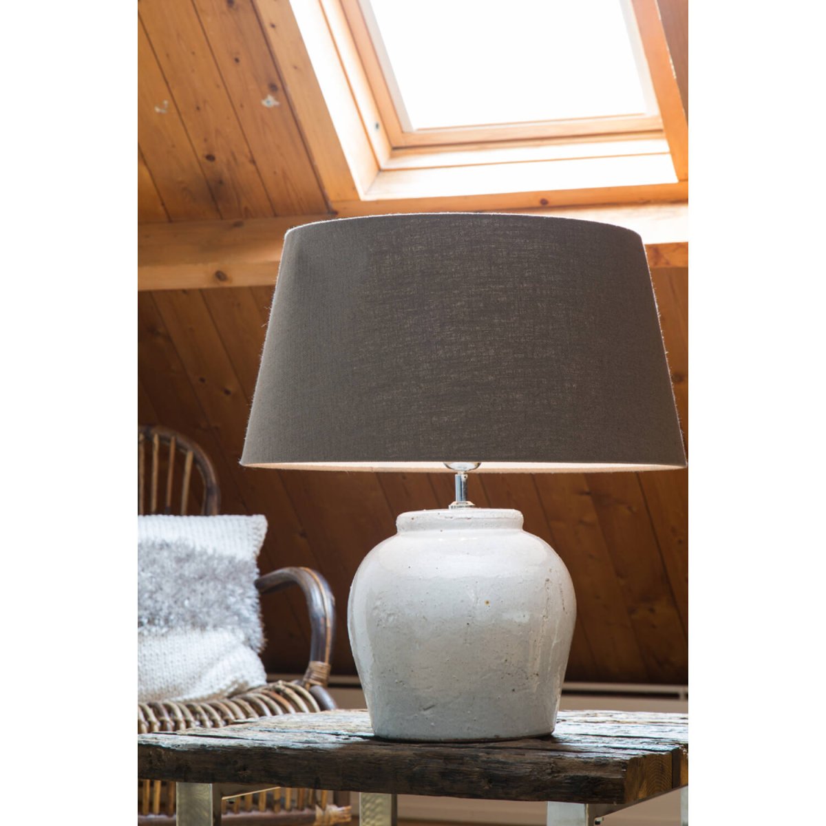 Etna 40cm Blanc pied de lampe De Light & Living - 