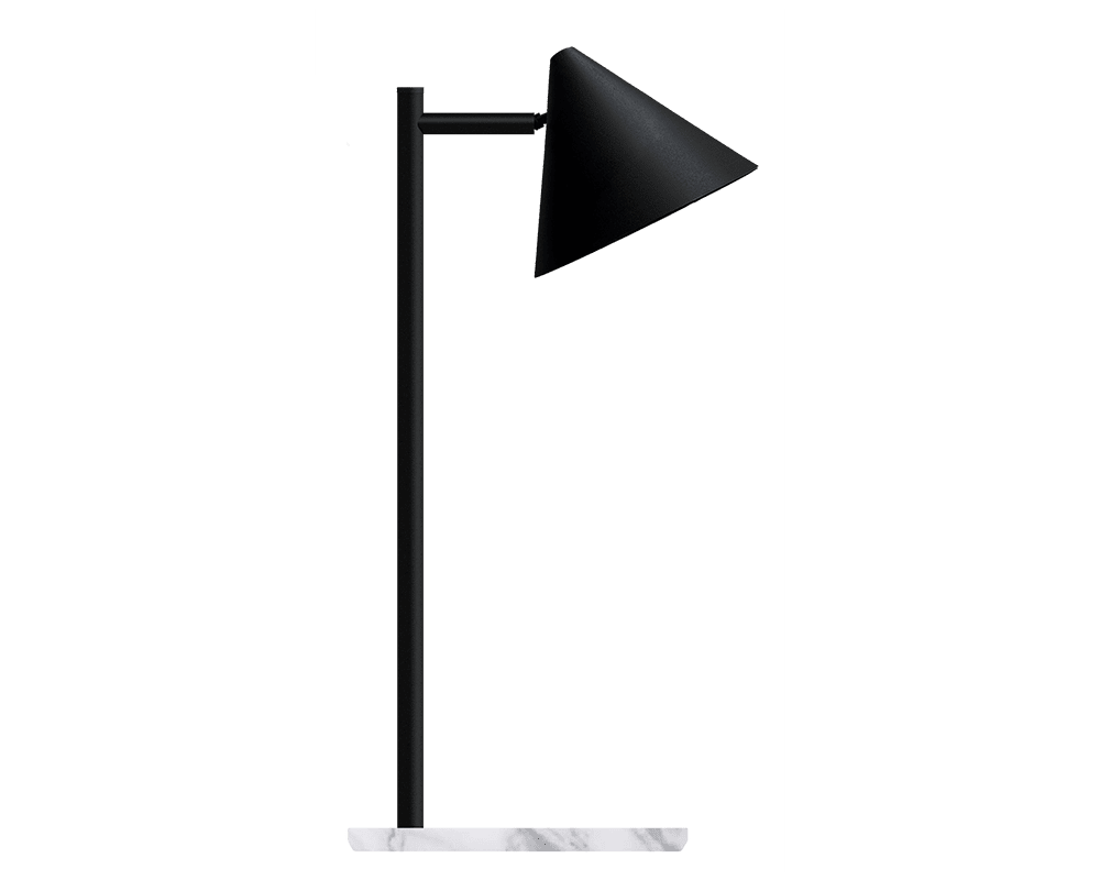 Tratt Micro 57cm Noir/marbre lampe de table De Westal - Posez-la sur votre bureau, une table d'appoint, pr&egrave;s d'une fen&ecirc;tre ou utilisez-la comme lampe de lecture sur votre table de chevet.