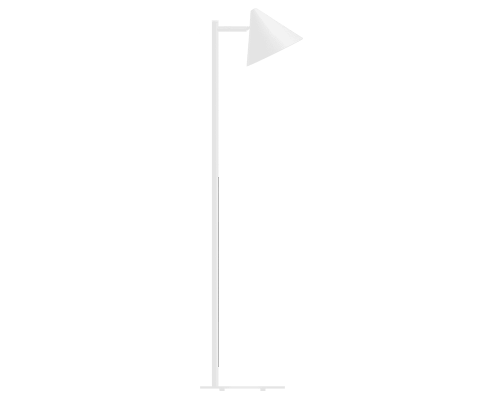  Tratt Micro Blanc lampadaire De Westal - La lampe est fournie avec un c&acirc;ble de 2 m&egrave;tres, un variateur d'intensit&eacute; avec fonction m&eacute;moire et une prise secteur.