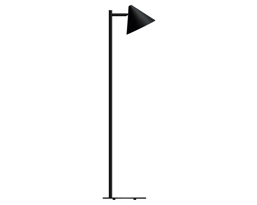  Tratt Micro Noir lampadaire De Westal - La lampe est fournie avec un c&acirc;ble de 2 m&egrave;tres, un variateur d'intensit&eacute; avec fonction m&eacute;moire et une prise secteur.