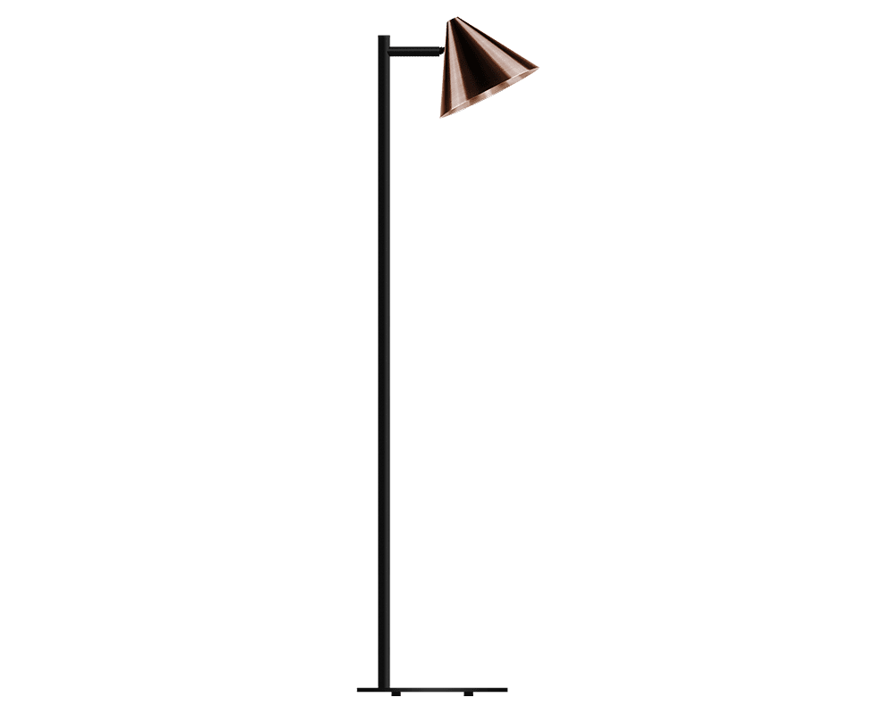  Tratt Micro cuivre oxydé foncé lampadaire De Westal - Un c&acirc;ble de 2 m&egrave;tres, un variateur avec fonction m&eacute;moire et un adaptateur secteur sont inclus.