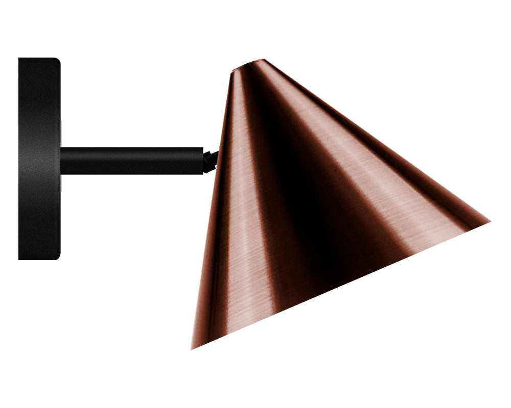 Tratt Micro IP20 cuivre oxydé foncé applique murale De Westal - Gr&acirc;ce &agrave; son abat-jour orientable, elle convient aussi bien comme lampe de lecture que comme lampe de chevet.