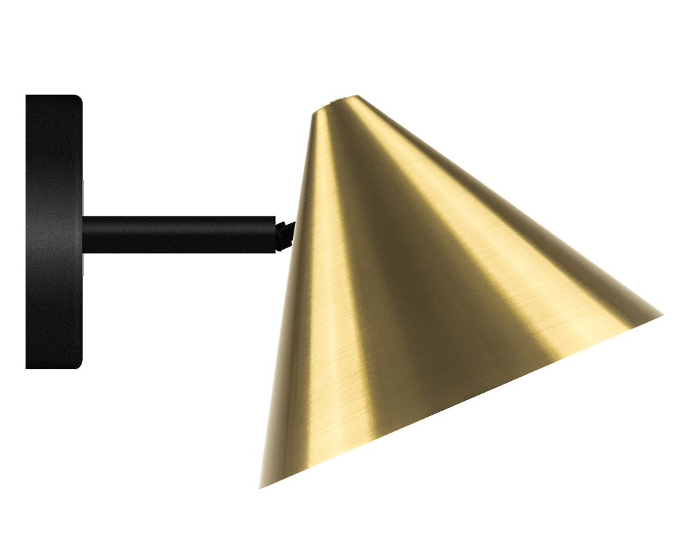 Tratt Micro IP20 Laiton applique murale De Westal - Fabriqu&eacute;e en acier inoxydable avec une finition laiton, elle convient aussi bien comme lampe de lecture que comme lampe de chevet gr&acirc;ce &agrave; son abat-jour orientable.