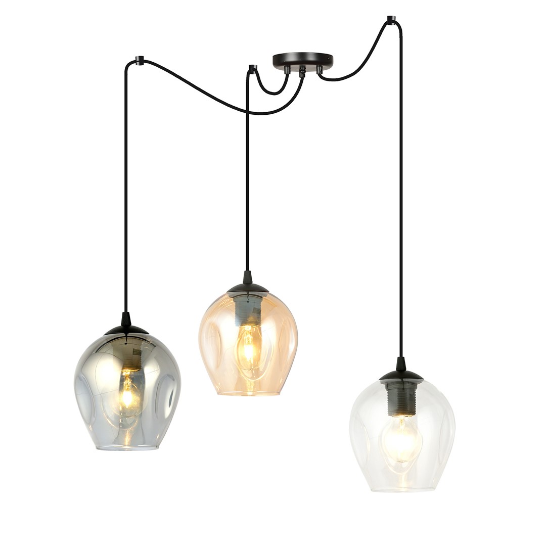 Level 40cm Multicolore suspension De Emibig Lighting - Les abat-jour en verre conf&egrave;rent &agrave; la lampe l&eacute;g&egrave;ret&eacute; et &eacute;l&eacute;gance, et son design g&eacute;n&eacute;reux est original dans sa simplicit&eacute;.