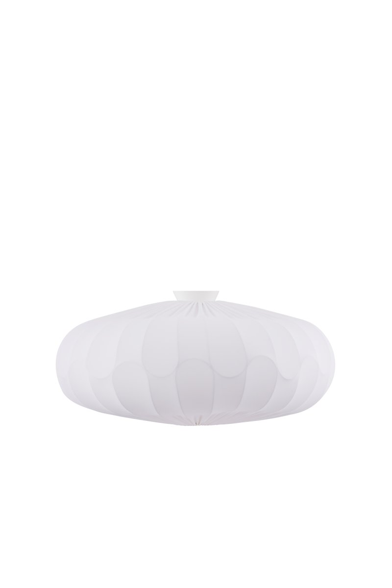 Bladverk Ø50 Blanc plafonnier De Globen Lighting - Confectionn&eacute; en tissu de coton extensible, Bladverk diffuse une lumi&egrave;re chaleureuse et accueillante qui sublime l'atmosph&egrave;re de toute pi&egrave;ce.