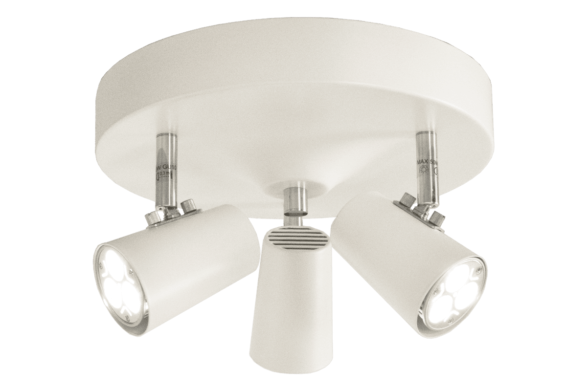 Pilot 3 Blanc spot De Aneta Lighting - Chaque tête de projecteur dépend de la direction.