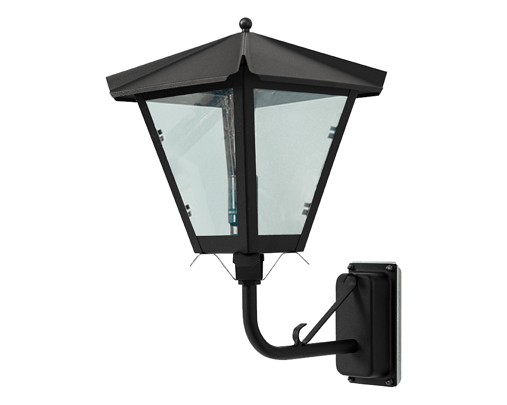 Gustav upp Noir lampe d’extérieur De Westal - Choisissez entre une lanterne orientée vers le haut ou vers le bas dans une finition peinte et résistante à la rouille ou en cuivre magnifiquement oxydé.