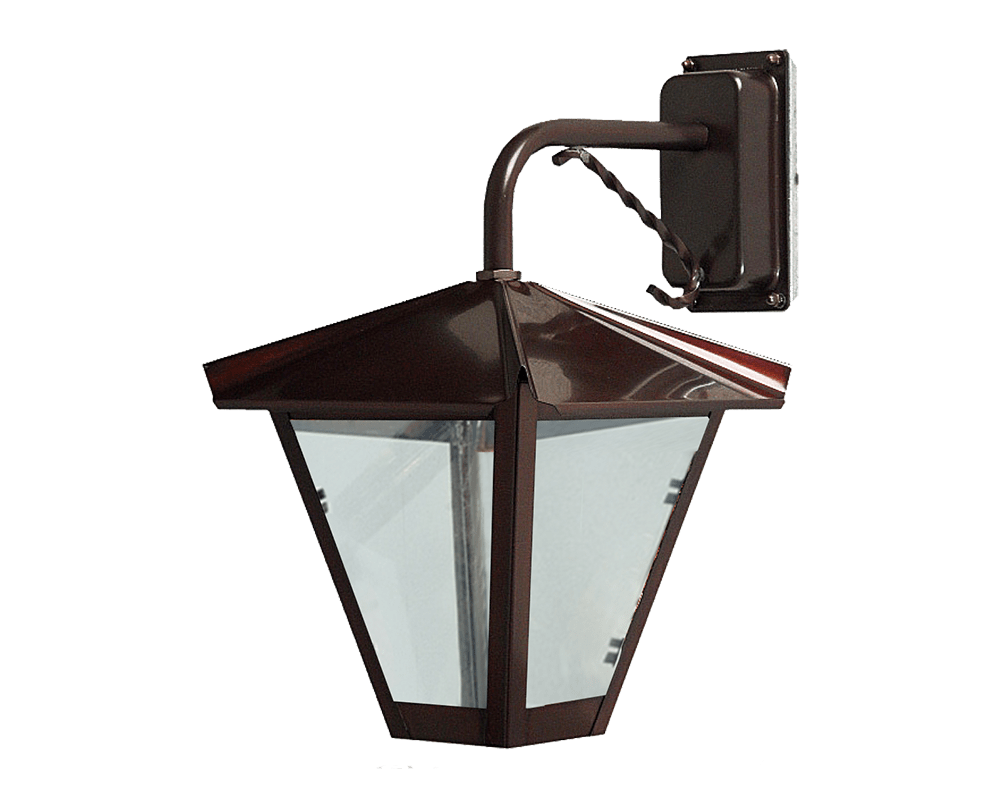 Gustav ned Cuivre oxydé lampe d’extérieur De Westal - Choisissez entre une lanterne orientée vers le haut ou vers le bas dans une finition peinte et résistante à la rouille ou en cuivre magnifiquement oxydé.
