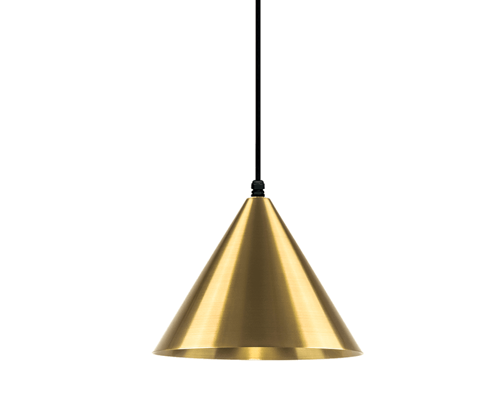 Tratt Ø25 IP44 Laiton De Westal - Id&eacute;ale pour les v&eacute;randas, les pergolas, les cuisines d'&eacute;t&eacute; et autres espaces ext&eacute;rieurs abrit&eacute;s, cette suspension cr&eacute;e une ambiance chaleureuse et accueillante.