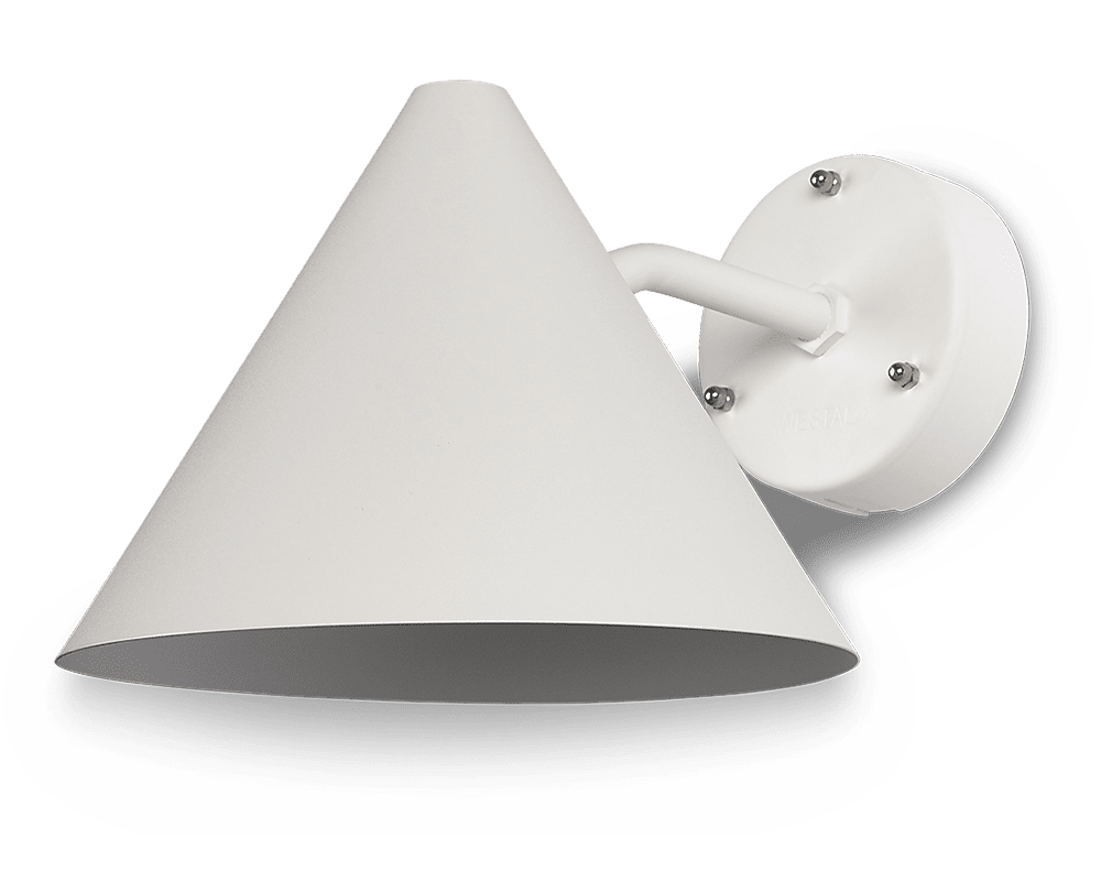Tratt LED Blanc lampe d’extérieur De Westal - Disponible dans divers mat&eacute;riaux robustes adapt&eacute;s au climat nordique, elle convient &agrave; une utilisation int&eacute;rieure et ext&eacute;rieure, aussi bien dans les espaces publics que priv&eacute;s.