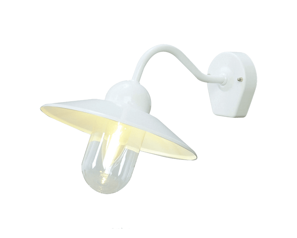 Stall Blanc lampe d’extérieur De Westal - La partie arrière dispose de deux entrées et sorties et d'un bornier à connexion rapide.