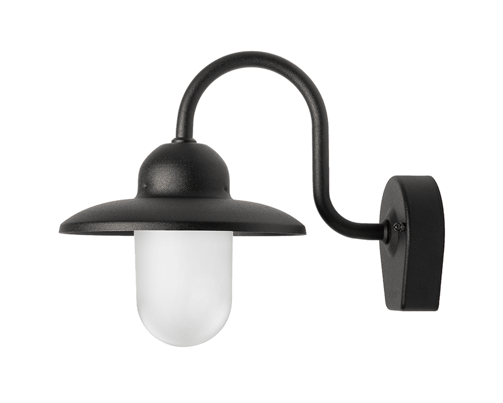Nisse Noir lampe d’extérieur De Westal - Son abat-jour en verre dépoli assure une diffusion optimale de la lumière et crée une ambiance chaleureuse aux entrées, en façade ou sur les terrasses.