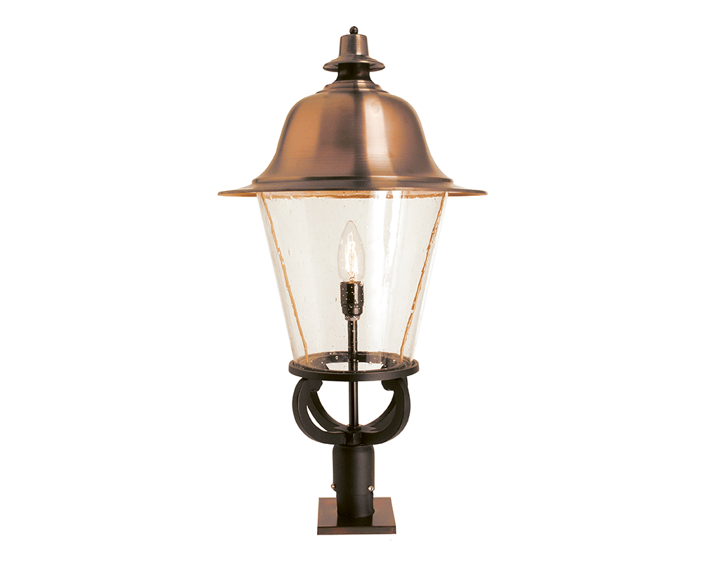 Rosendal 85cm Cuivre oxydé De Westal - Le couvercle de la lampe est en cuivre tourné sous pression, ce qui lui confère une belle patine foncée.