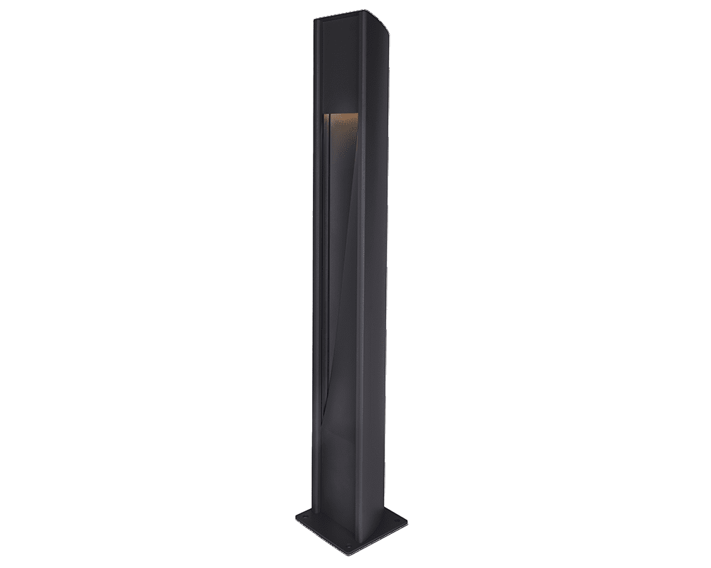 Trius 100cm Noir bornes De Westal - En accessoires, il existe des marqueurs pour l'encastrement dans le béton ainsi qu'un adaptateur de fondation pour l'installation dans des fondations de 108 mm.