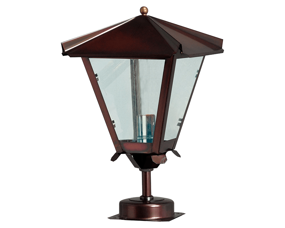 Gustav 36cm Cuivre oxydé De Westal - Choisissez entre une lanterne orientée vers le haut ou vers le bas dans une finition peinte et résistante à la rouille ou en cuivre magnifiquement oxydé.