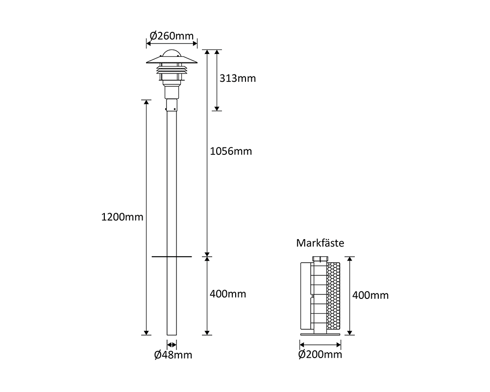 Tellus 145cm Noir bornes De Westal - Tellus est une série de luminaires qui confèrent des caractères différents à la villa, à l'immeuble ou à la maison de vacances selon la conception.