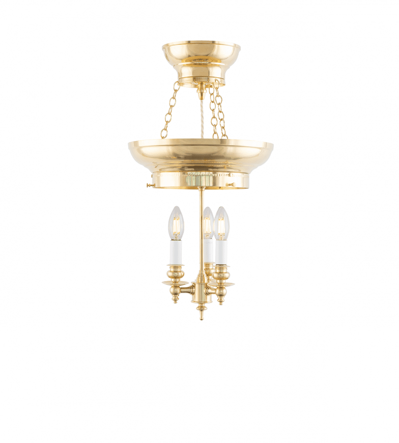 Rydberg Pendant Laiton De Karlskrona lampfabrik - Pour un roulement &agrave; billes mont&eacute; lat&eacute;ralement, percez un trou dans le bord en laiton.