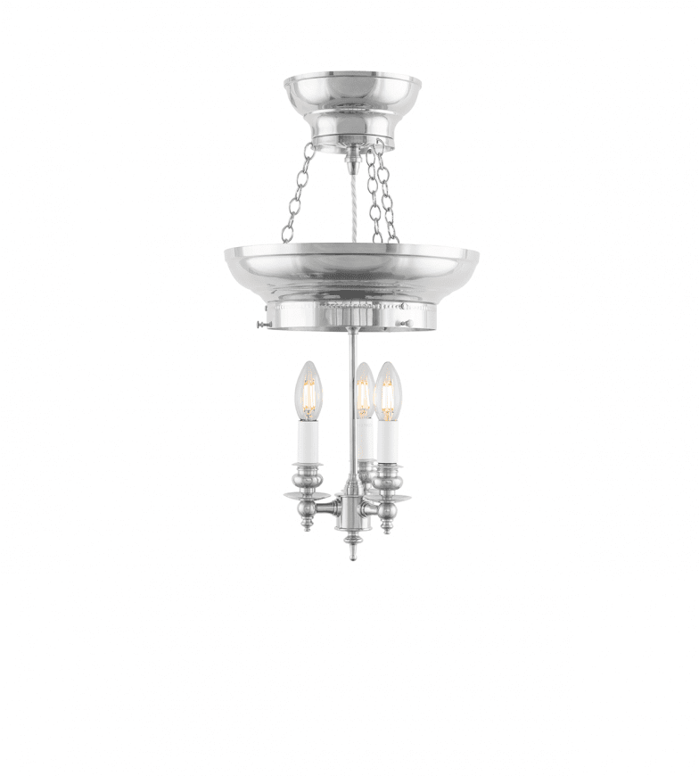 Rydberg Pendant Nickel De Karlskrona lampfabrik - Pour un roulement &agrave; billes mont&eacute; lat&eacute;ralement, percez un trou dans le bord en laiton.