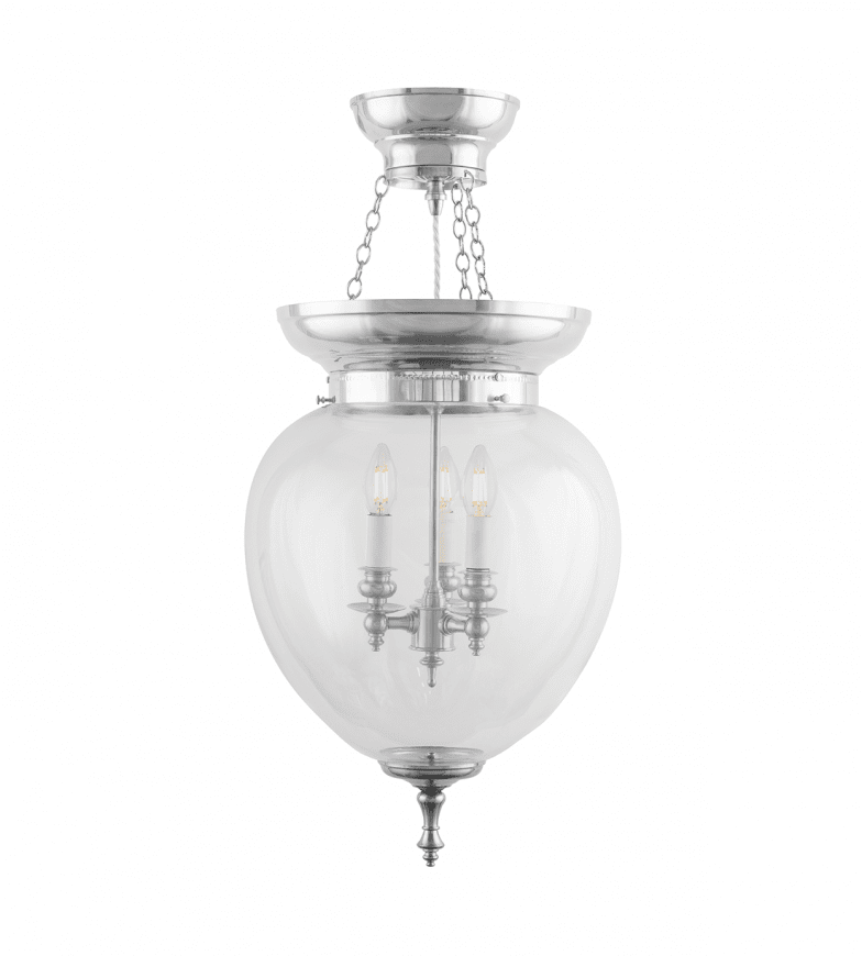Rydberg Pendant Nickel De Karlskrona lampfabrik - Pour un roulement &agrave; billes mont&eacute; lat&eacute;ralement, percez un trou dans le bord en laiton.