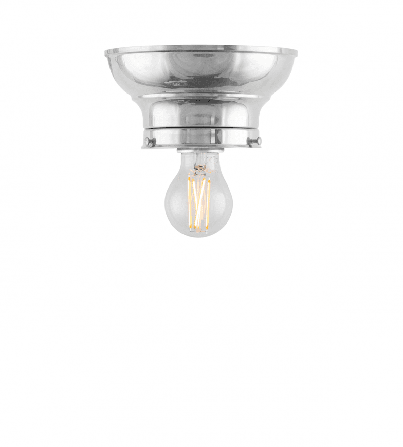 Fröding 100 Nickel De Karlskrona lampfabrik - Fr&ouml;dingplafonden - som &auml;r tillverkad helt i f&ouml;rnicklad m&auml;ssing - har ett tydligt klassicerande formspr&aring;k, och passar fint ihop med &ouml;vriga lampor i Fr&ouml;dingfamiljen.