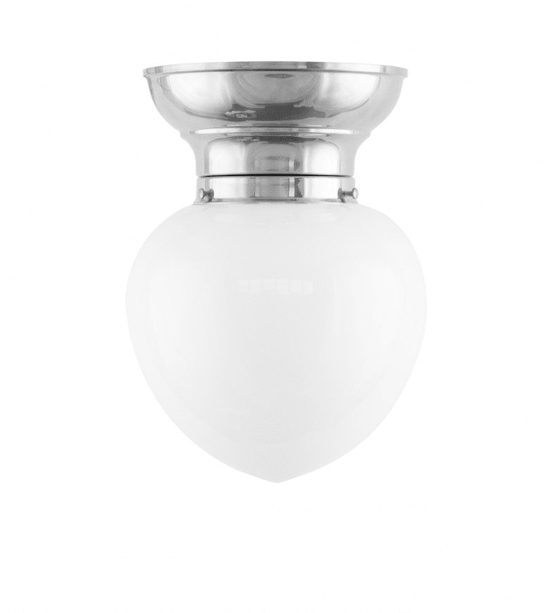 Fröding 100 Nickel De Karlskrona lampfabrik - Fr&ouml;dingplafonden - som &auml;r tillverkad helt i f&ouml;rnicklad m&auml;ssing - har ett tydligt klassicerande formspr&aring;k, och passar fint ihop med &ouml;vriga lampor i Fr&ouml;dingfamiljen.