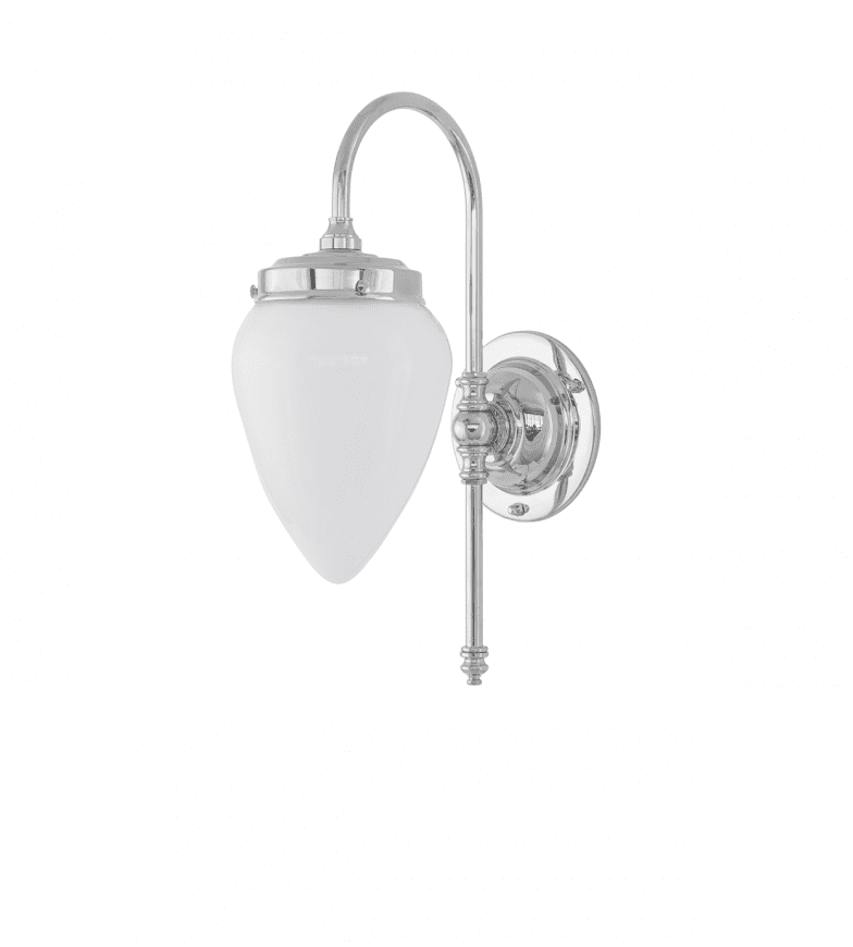 Blomberg IP21 Nickel De Karlskrona lampfabrik - F&ouml;r att g&aring; in med kuloledning kompletteras med en distansplatta.