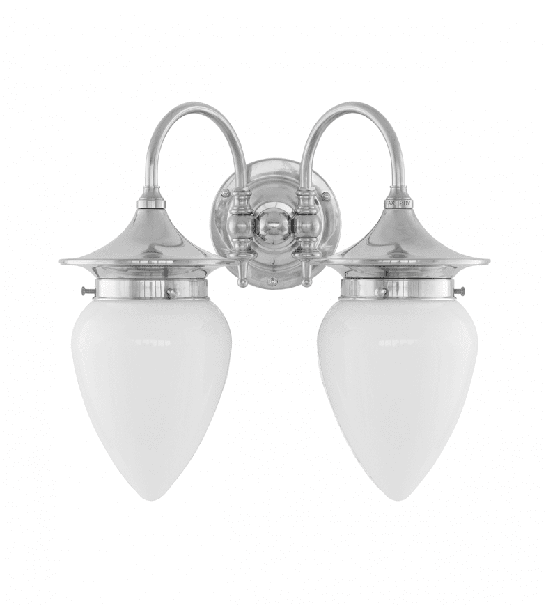 Tigerstedt IP24 Nickel De Karlskrona lampfabrik - F&ouml;r att g&aring; in med kuloledning kompletteras med en distansplatta.