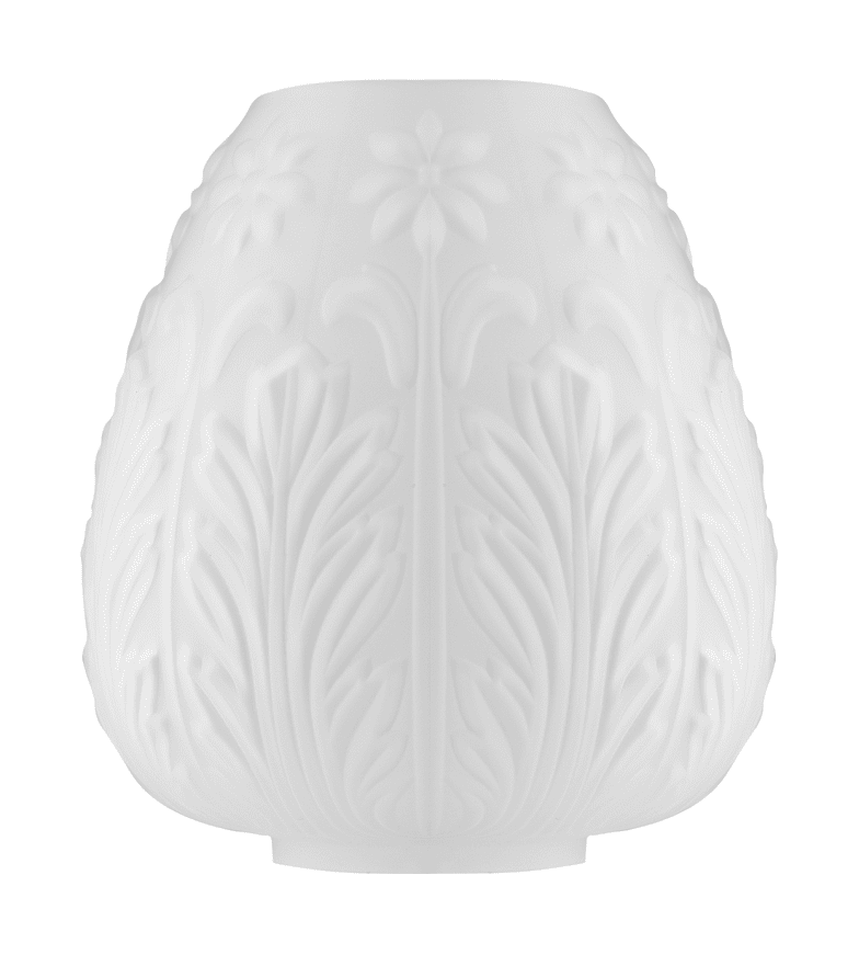 Acanthus Glass Shade 70 Blanc mat De Karlskrona lampfabrik - Les formes avec des surfaces à motifs sont nettement plus coûteuses à concevoir et à fabriquer que les abat-jour à symétrie de rotation conventionnels.