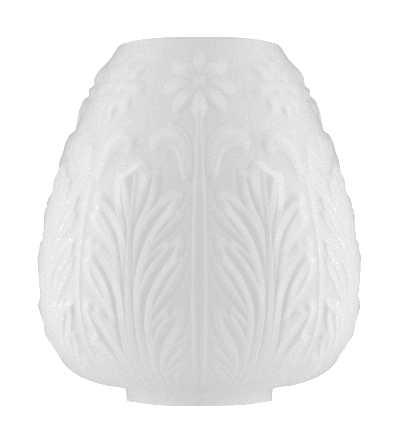 Acanthus Glass Shade 85 Blanc mat De Karlskrona lampfabrik - Les formes avec des surfaces à motifs sont nettement plus coûteuses à concevoir et à fabriquer que les abat-jour à symétrie de rotation conventionnels.