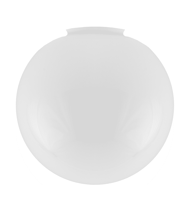 Globe Glass Shade 100/250 Blanc De Karlskrona lampfabrik - Les dômes blancs fermés ne sont devenus courants que dans les années 1920 – avant cela, il s'agissait de verre clair dépoli ou dépoli, qui n'était pas destiné à atténuer la lumière de la lampe à incandescence dans la même mesure.