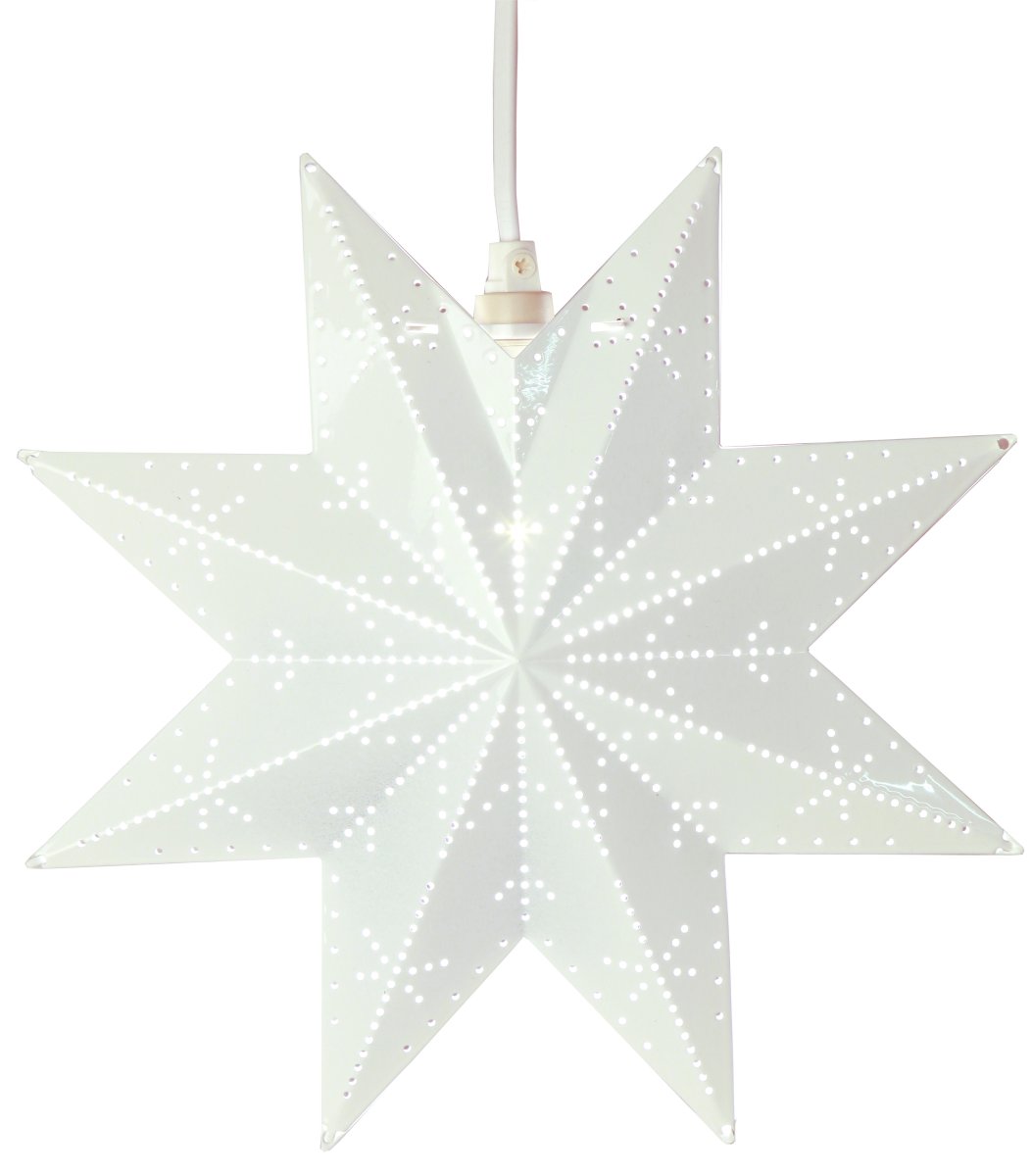 Classic Ø28 Blanc De Star Trading - Belle &eacute;toile en m&eacute;tal blanc pour une utilisation en int&eacute;rieur.