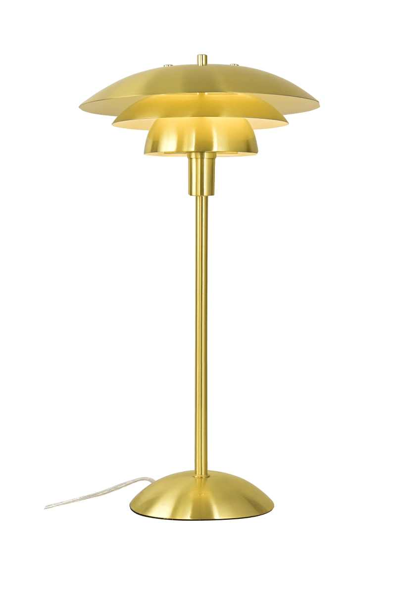  Epsilon 47cm Laiton lampe de table De Aneta Lighting - Son abat-jour en laiton mat, compos&eacute; de trois parties, assure une diffusion agr&eacute;able de la lumi&egrave;re et &eacute;vite l'&eacute;blouissement.