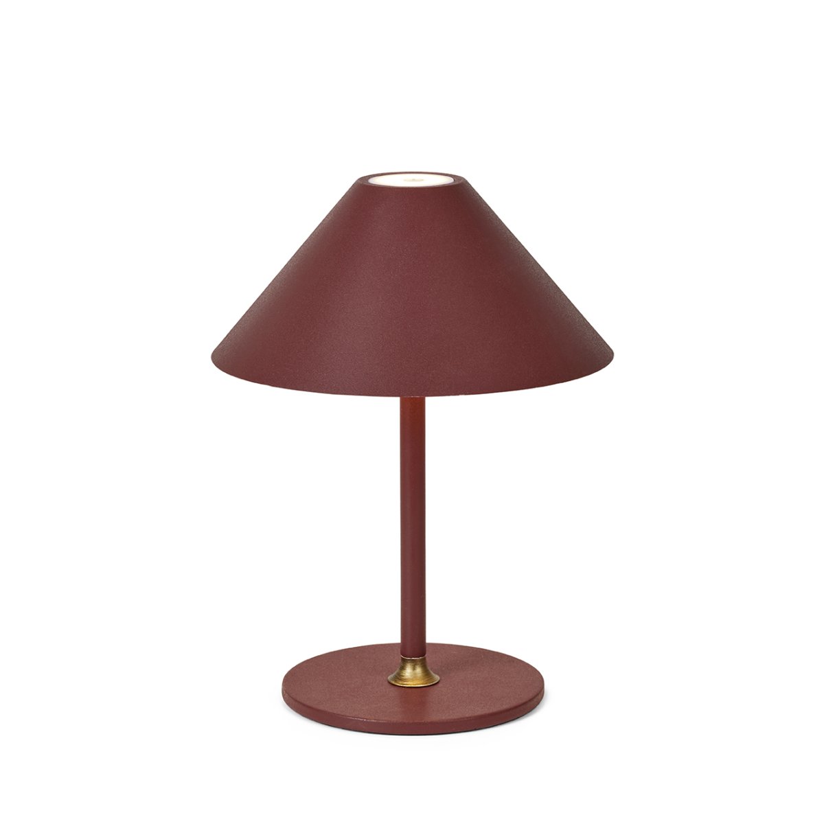 Hygge 20cm Bordeaux portable De Halo Design - Il est classé IP54, ce qui le rend adapté à une utilisation en intérieur et en extérieur (bien qu'il doive être stocké et chargé à l'intérieur).