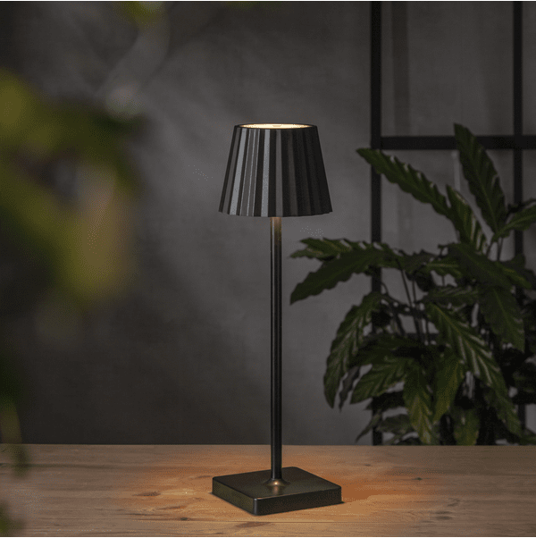 Maia 38cm Noir portable De Star Trading - Lampe de table rechargeable &eacute;l&eacute;gante avec trois options de temp&eacute;rature de couleur (blanc chaud, blanc froid et lumi&egrave;re du jour).