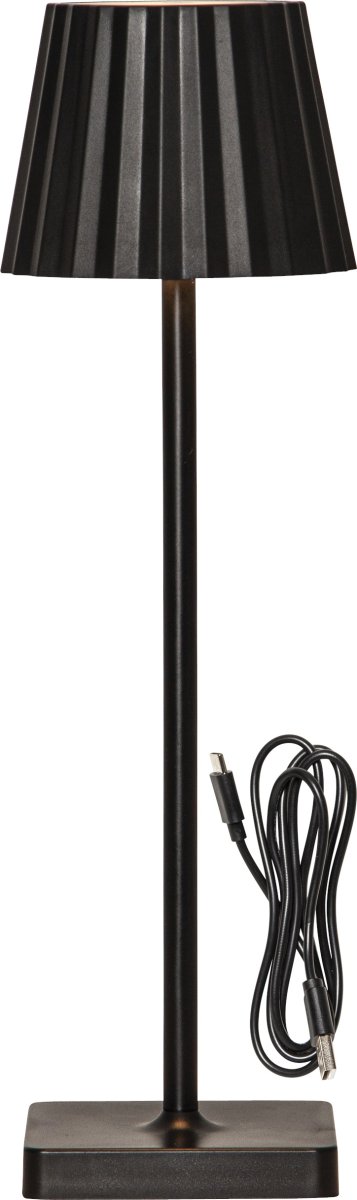 Maia 38cm Noir portable De Star Trading - Lampe de table rechargeable &eacute;l&eacute;gante avec trois options de temp&eacute;rature de couleur (blanc chaud, blanc froid et lumi&egrave;re du jour).
