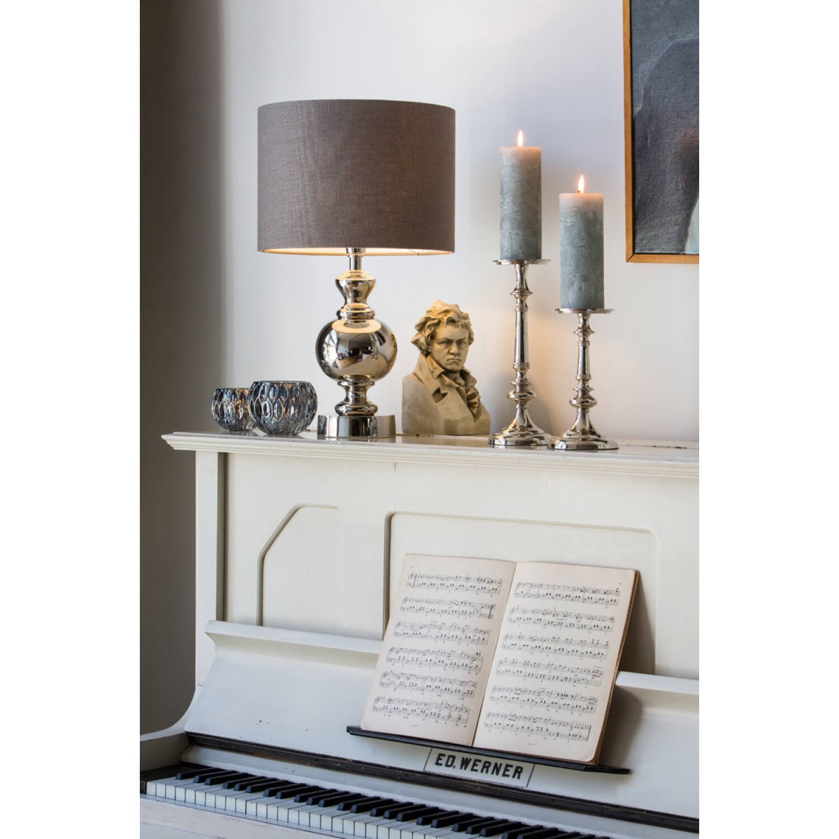 Cady 40cm Nickel pied de lampe De Light & Living - 