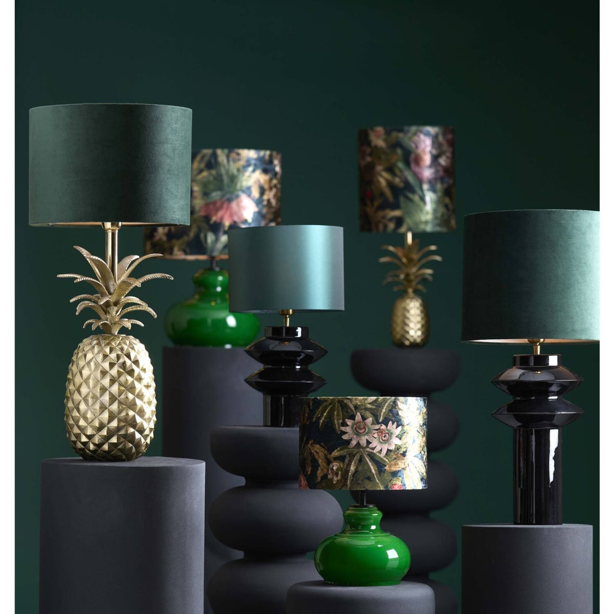 Petch 40cm Noir pied de lampe De Light & Living - 