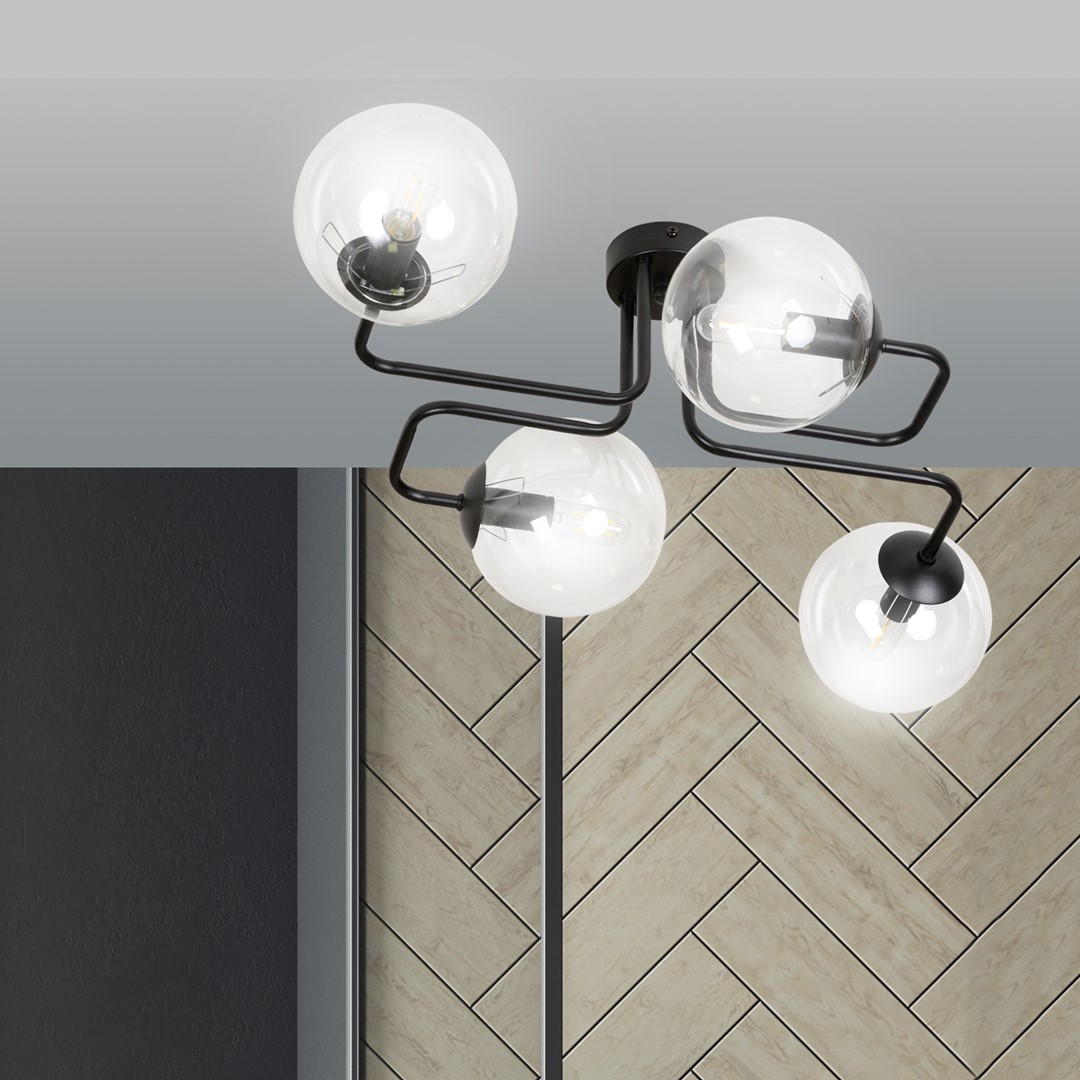 Brendi 55cm Transparent plafonnier De Emibig Lighting - Brendi est une s&eacute;rie de plafonniers qui s'int&egrave;gre parfaitement dans les int&eacute;rieurs modernes et plus traditionnels.