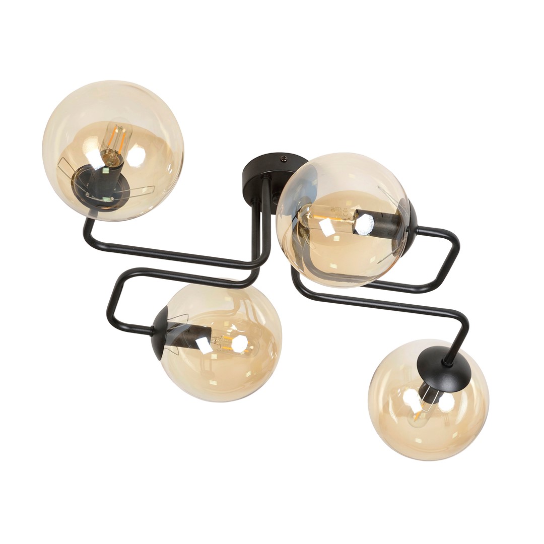 Brendi 55cm Ambre plafonnier De Emibig Lighting - Brendi est une s&eacute;rie de plafonniers qui s'int&egrave;gre parfaitement dans les int&eacute;rieurs modernes et plus traditionnels.