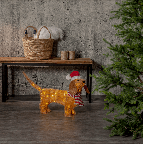 Tecidy Brun De Star Trading - D&eacute;coration de No&euml;l amusante en forme de chien, id&eacute;ale pour l'int&eacute;rieur comme pour l'ext&eacute;rieur.