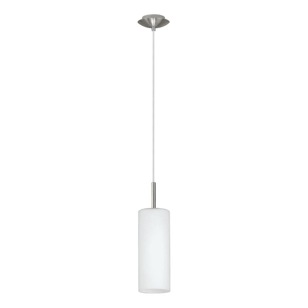 Troy Ø10 Blanc suspension De Eglo - Avec son abat-jour blanc, il émet une lumière douce et agréable, parfaite pour créer une atmosphère calme et accueillante dans la cuisine, la salle à manger ou au dessus d'une table de cuisine.