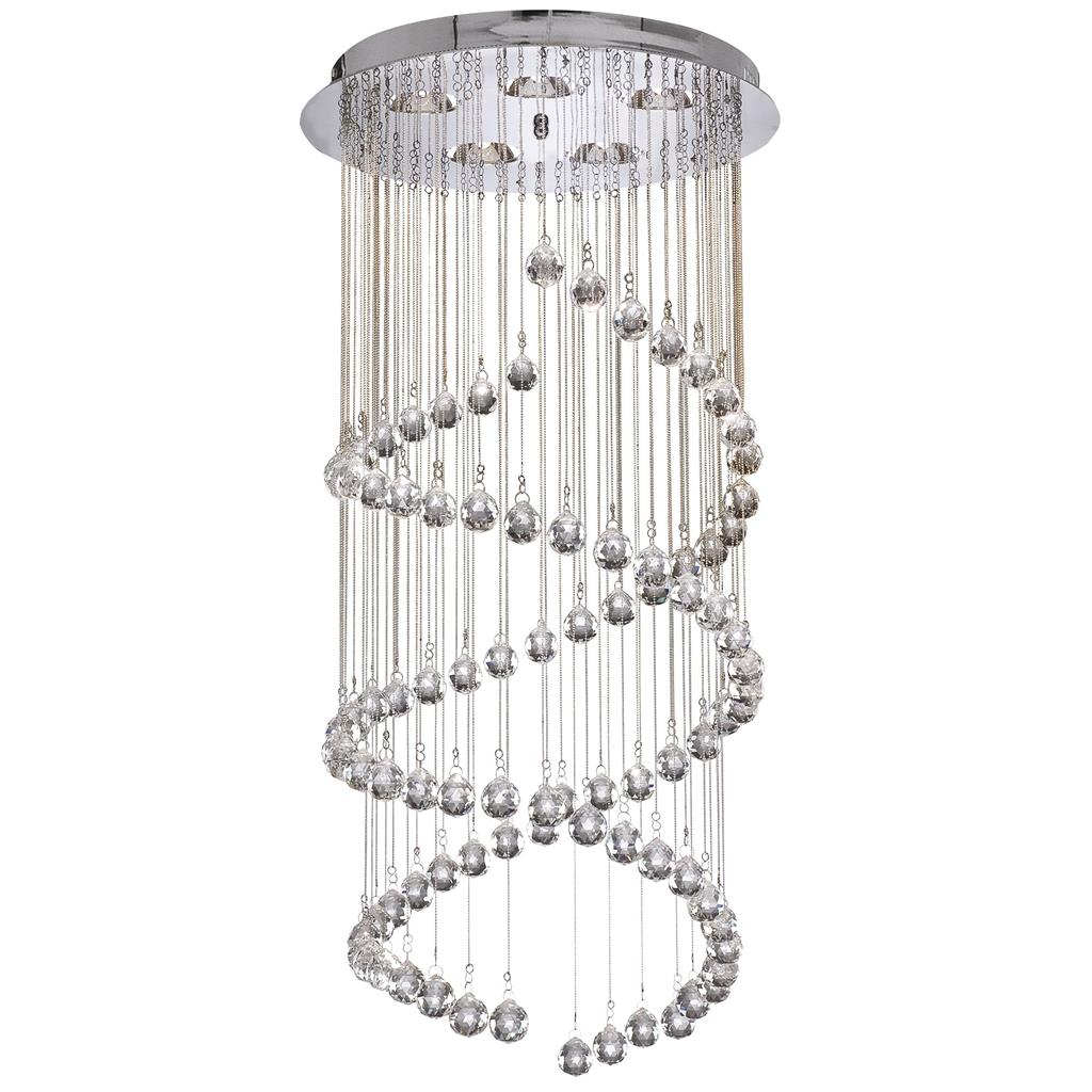 Hallway Ø40 Chrome suspension De Searchlight - L'élégante suspension « Hallway » apporte une touche raffinée aux couloirs et aux cages d'escalier.