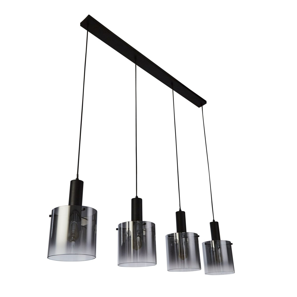 Sweden 142cm Noir suspension De Searchlight - Sa forme allongée le rend idéal au-dessus d'une table de cuisine ou de salle à manger, et sa hauteur réglable lui permet de s'adapter à différentes hauteurs de plafond.