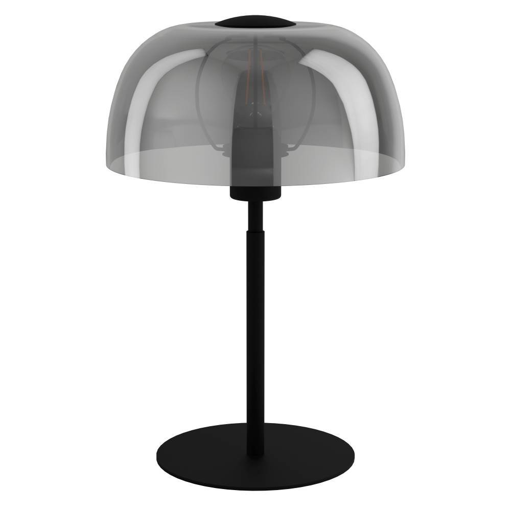 Solo 40cm Noir lampe de table De Eglo - L'abat-jour transparent permet de voir la source lumineuse et fournit un &eacute;clairage d'ambiance parfait pour les salons et les chambres.