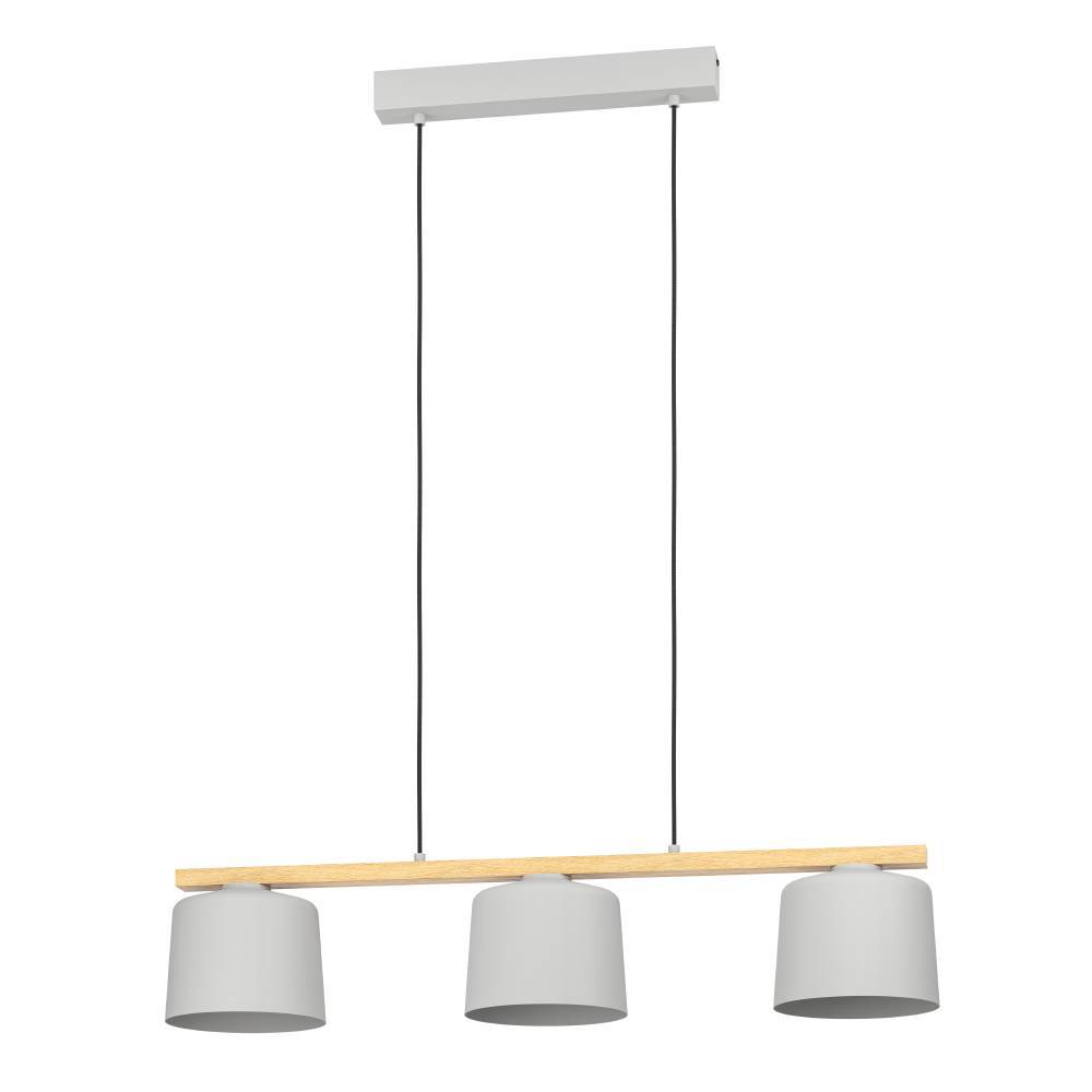 Mariel 90cm Gris suspension De Eglo - Son design minimaliste en bois et métal lui permet de s'intégrer facilement dans les intérieurs scandinaves et modernes tout en ajoutant une touche de nature.