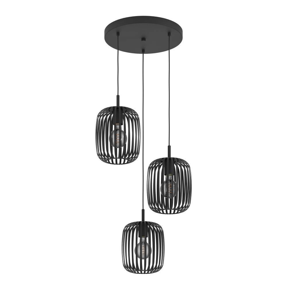 Romazzina Ø46 Noir suspension De Eglo - Cette suspension élégante avec trois sources lumineuses réglables au design moderne est le choix parfait pour tous ceux qui souhaitent donner à la pièce un caractère unique.