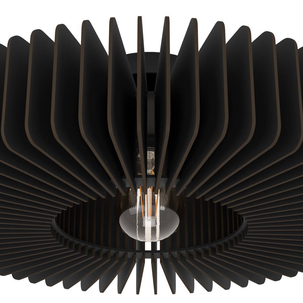 Palombaia Ø50 Noir plafonnier De Eglo - Conçue en mettant l'accent sur la durabilité et l'esthétique moderne, cette lampe est à la fois un point fort du design et un choix respectueux de l'environnement.