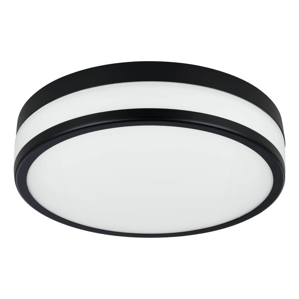 Led Palermo Ø30 Noir lampe de salle de bain De Eglo - La bordure noire confère au plafonnier un aspect élégant et discret tout en contribuant à diffuser une lumière uniforme et agréable dans toute la pièce.