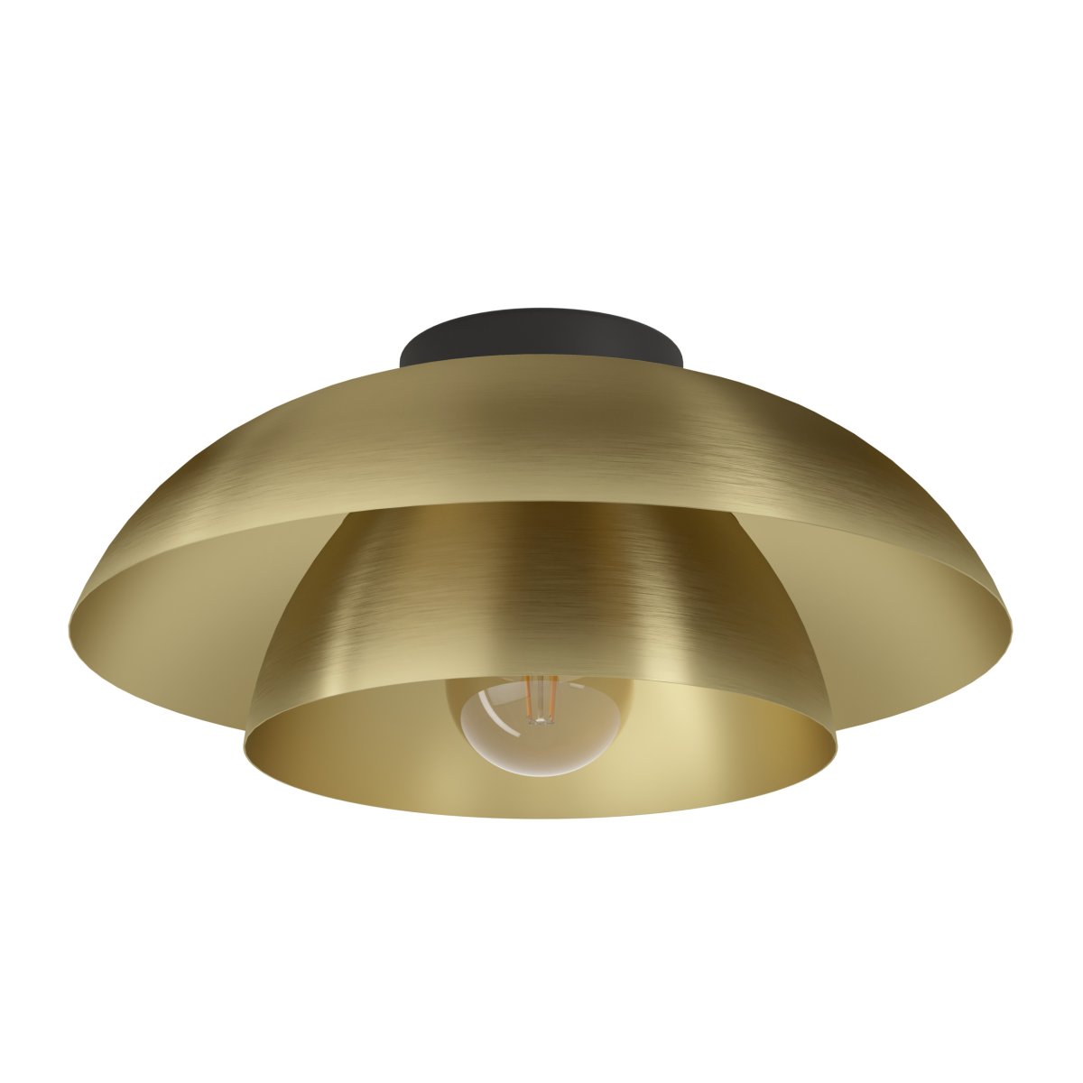 Cenciara Ø40 Laiton plafonnier De Eglo - Son design sophistiqu&eacute; allie &eacute;clairage fonctionnel et ambiance exclusive, faisant de ce luminaire un atout de style pour les salons, les couloirs ou les chambres, par exemple.